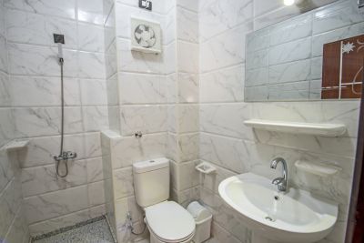 Contemporary Bathroom with Large Tiles