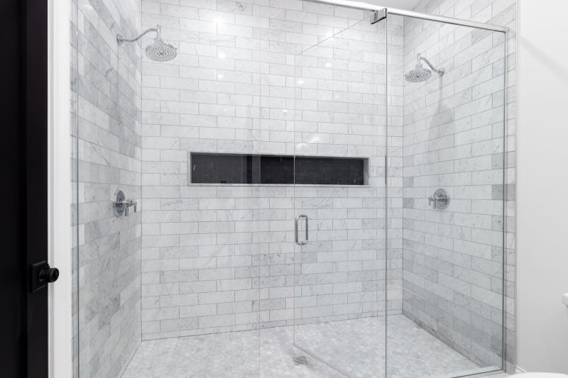 Elegant Shower with Marble Finish